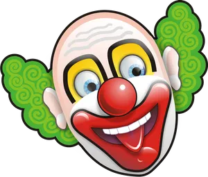 Colorful Clown Face Illustration PNG Image