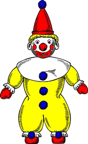 Colorful Clown Illustration PNG Image