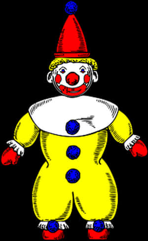 Colorful Clown Illustration PNG image with transparent background