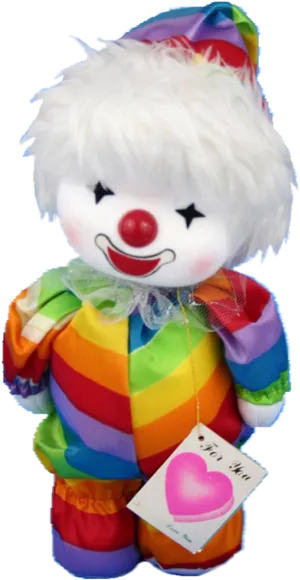 Colorful Clown Plush Toy PNG Image