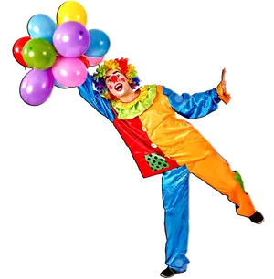 Colorful Clownwith Balloons PNG Image