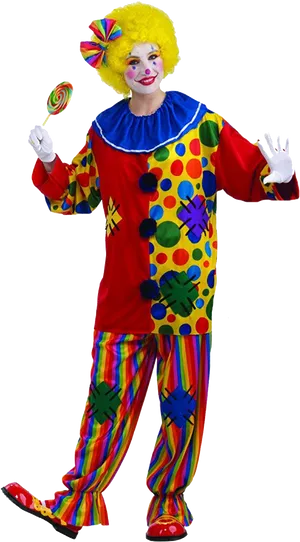 Colorful Clownwith Lollipop.jpg PNG Image