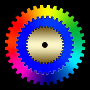 Colorful Cogwheel Illustration PNG image with transparent background