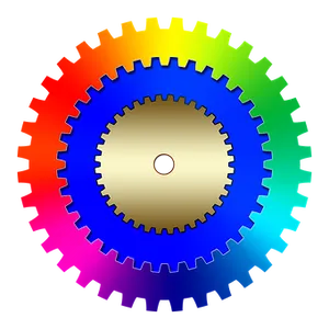 Colorful Cogwheel Illustration PNG Image