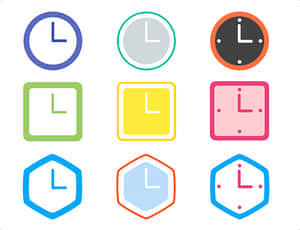 Colorful Collectionof Clocks PNG image with transparent background
