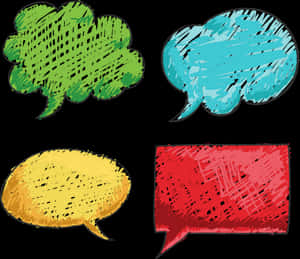 Colorful Comic Speech Bubbles PNG image with transparent background