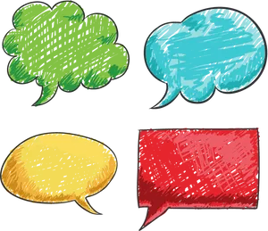 Colorful Comic Speech Bubbles PNG Image