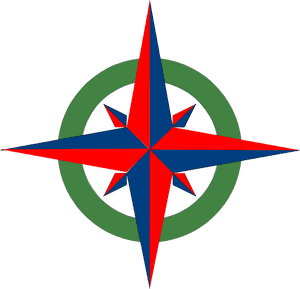 Compass Rose Red Blue Green Clip Art - Compass Rose In Color, HD Png Download PNG image with transparent background