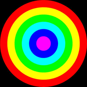 Colorful Concentric Circles Target PNG image with transparent background