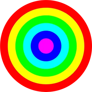 Colorful Concentric Circles Target PNG Image