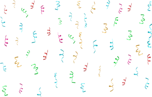 Colorful Confetti Streamerson Black Background PNG Image