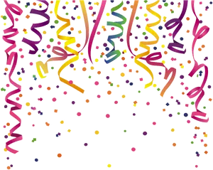 Colorful Confettiand Streamers PNG Image