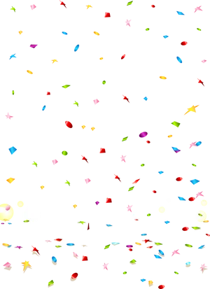 Colorful Confettion Black Background PNG Image