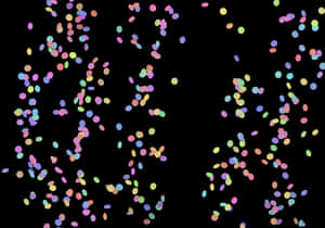 Colorful Confettion Black Background PNG image with transparent background