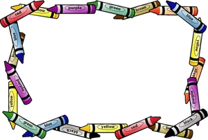 Colorful Crayon Border PNG Image