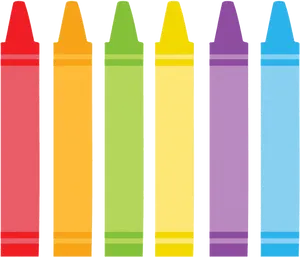 Colorful Crayons Row PNG Image