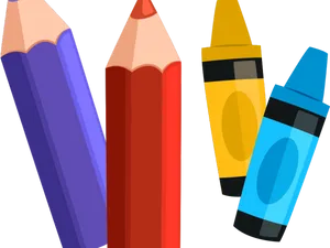 Colorful Crayonsand Pencils PNG Image