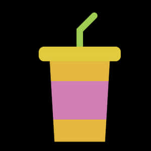 Colorful Cup With Straw Vector PNG image with transparent background