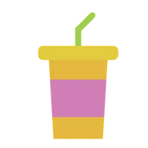 Colorful Cup With Straw Vector PNG Image