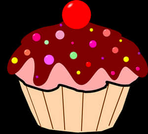 Colorful Cupcake Clipart PNG image with transparent background