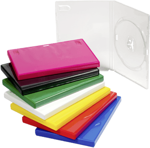 Colorful D V D Cases Stacked PNG image with transparent background