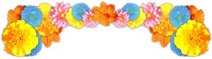 Colorful Dahlia Flower Border PNG Image