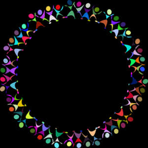 Colorful Dance Icons Circle Frame PNG image with transparent background
