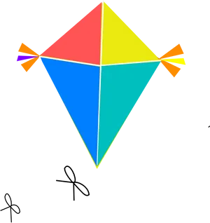 Colorful Diamond Kite Illustration PNG Image