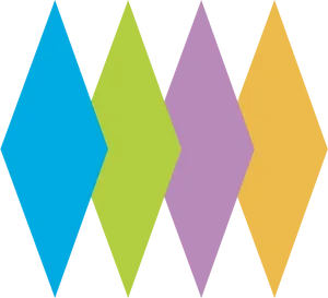 Colorful Diamond Shapes Row PNG Image