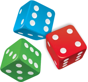 Colorful Dice Vector Illustration PNG Image