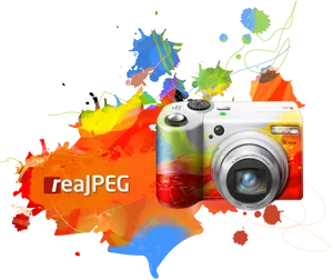 Colorful Digital Camera Concept PNG Image