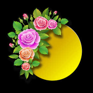 Colorful Digital Roses Artwork PNG image with transparent background