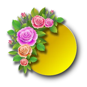 Colorful Digital Roses Artwork PNG Image