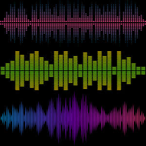 Colorful Digital Sound Waves PNG