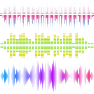 Colorful Digital Sound Waves PNG Image