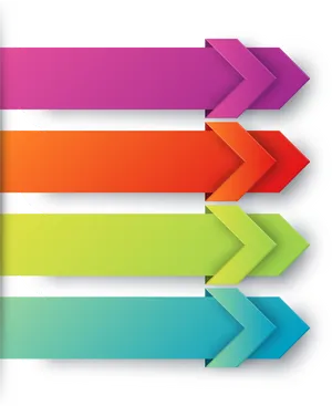 Colorful Directional Arrows PNG Image