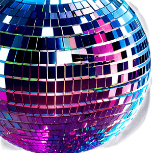 Colorful Disco Ball Closeup PNG image with transparent background