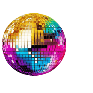 Colorful Disco Ball PNG image with transparent background