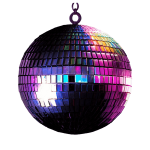 Colorful Disco Ball Illuminated PNG image with transparent background