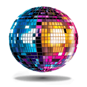 Colorful Disco Ball Illumination PNG image with transparent background