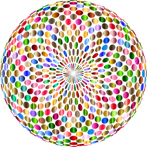 Colorful Disco Ball Illustration PNG Image