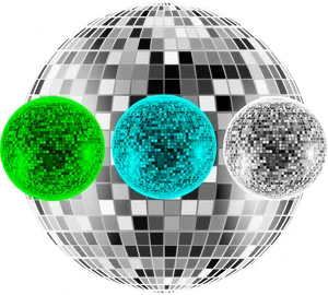 Colorful Disco Balls Array PNG Image