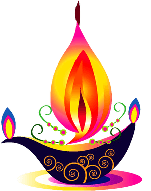 Colorful Diwali Lamp Illustration PNG image with transparent background