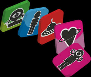 Colorful Dominoes With Symbols PNG image with transparent background