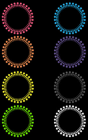 Colorful Dotted Circles Vector PNG with transparent background