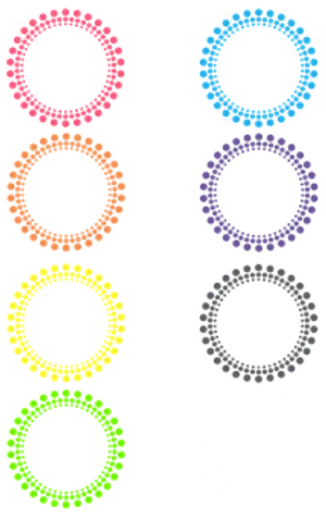 Colorful Dotted Circles Vector PNG Image