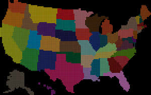 Art,area,line - United States Map Dots, HD Png Download PNG