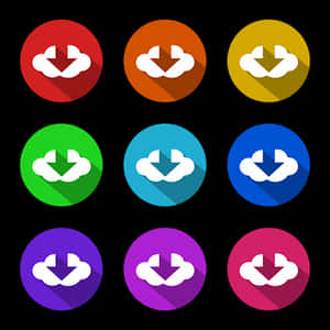Colorful_ Download_ Icons_ Set PNG with transparent background