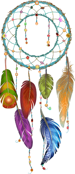 Colorful Dreamcatcher Artwork PNG image with transparent background