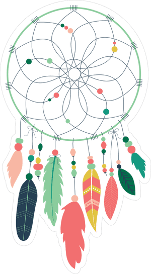 Colorful Dreamcatcher Illustration PNG image with transparent background